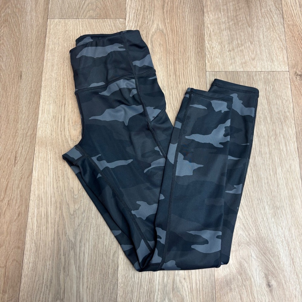 Athleta Ultimate Stash Pocket Leggings XXS Grey Black Camo High Rise Tights